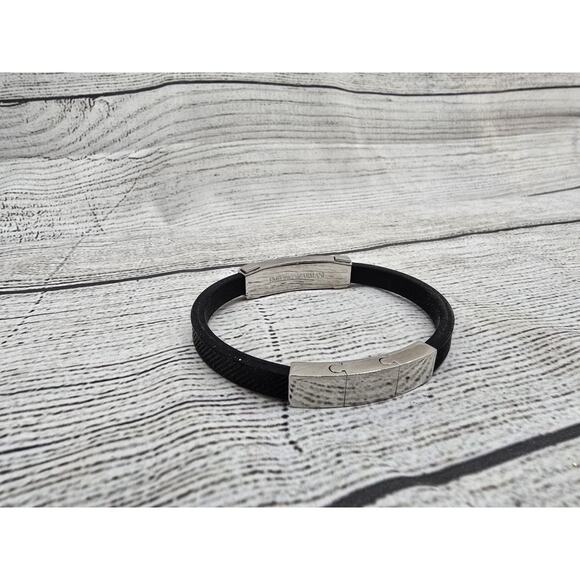 Emporio Armani Rubber & Steel Bracelet 37681 - Picture 8 of 13